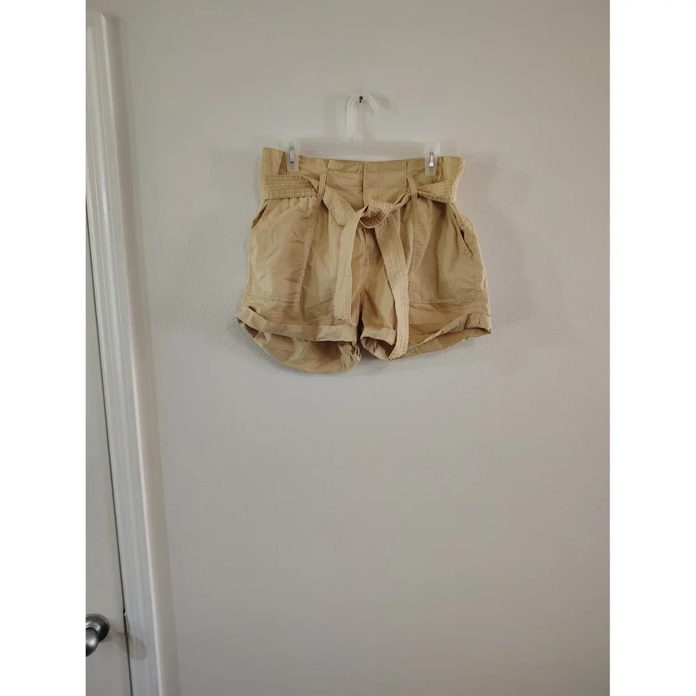 Vanilla Star Womens Tan Khaki Paperbag Waist Tie Shorts Size 13 V31858-5